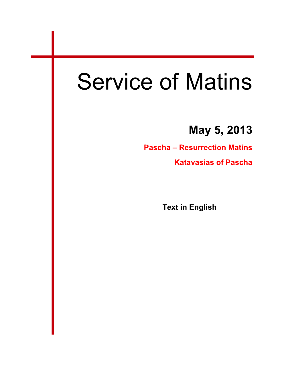 Service of Matins