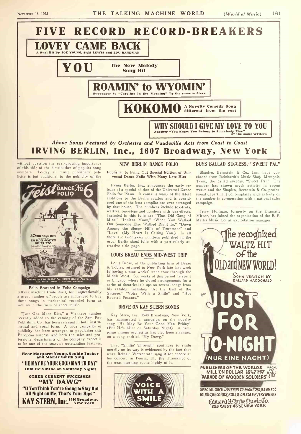 '0 -NIGHT and Mamie Smith Sing His Concert in Peoria,Ill.,The Transcript of (NUR EINE NACHT) "HE MAY BE YOUR GOOD MAN FRIDAY" the Next Morning Spoke Highly of It