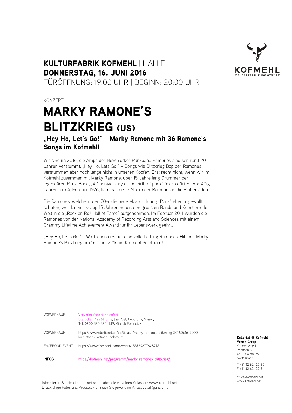 Marky Ramone's Blitzkrieg (Us)