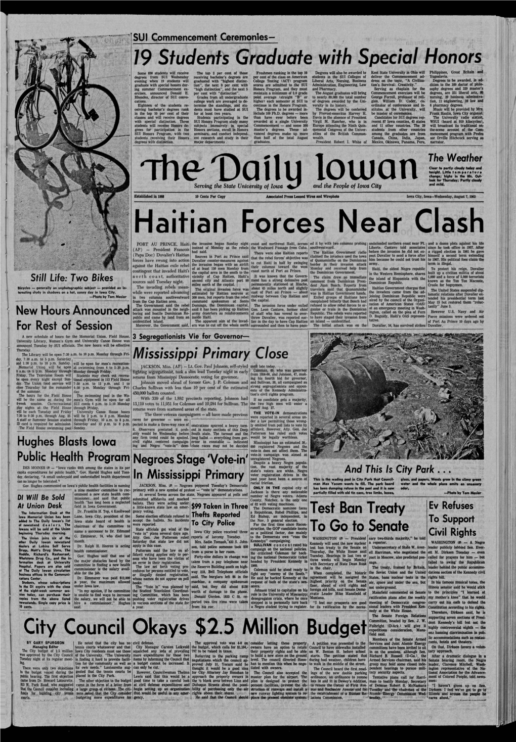 Daily Iowan (Iowa City, Iowa), 1963-08-07