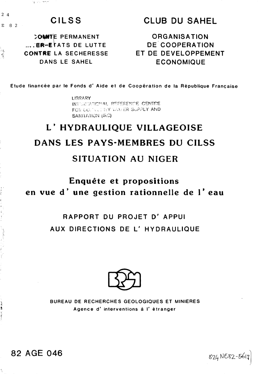 L' Hydraulique Villageoise Dans Les Pays-Membres Du Cilss Situation Au Niger