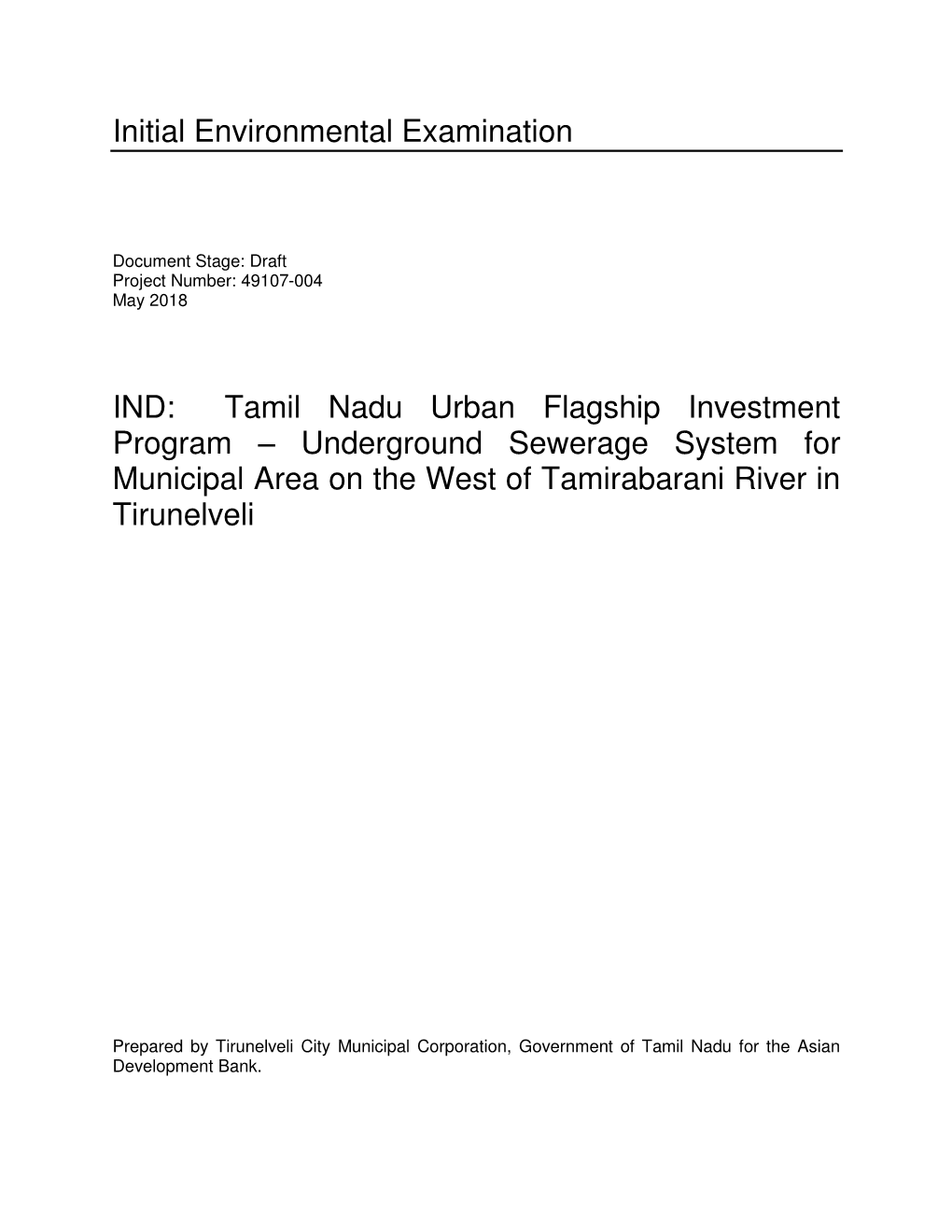 Initial Environmental Examination IND