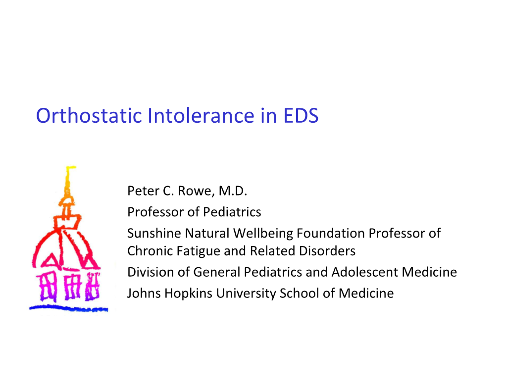 Orthostatic Intolerance in EDS