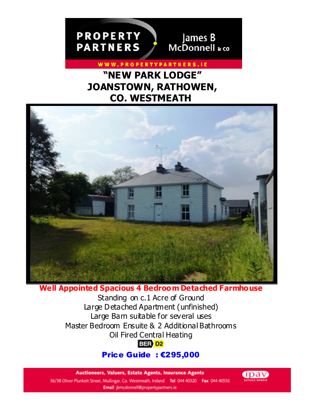 “New Park Lodge” Joanstown, Rathowen, Co. Westmeath