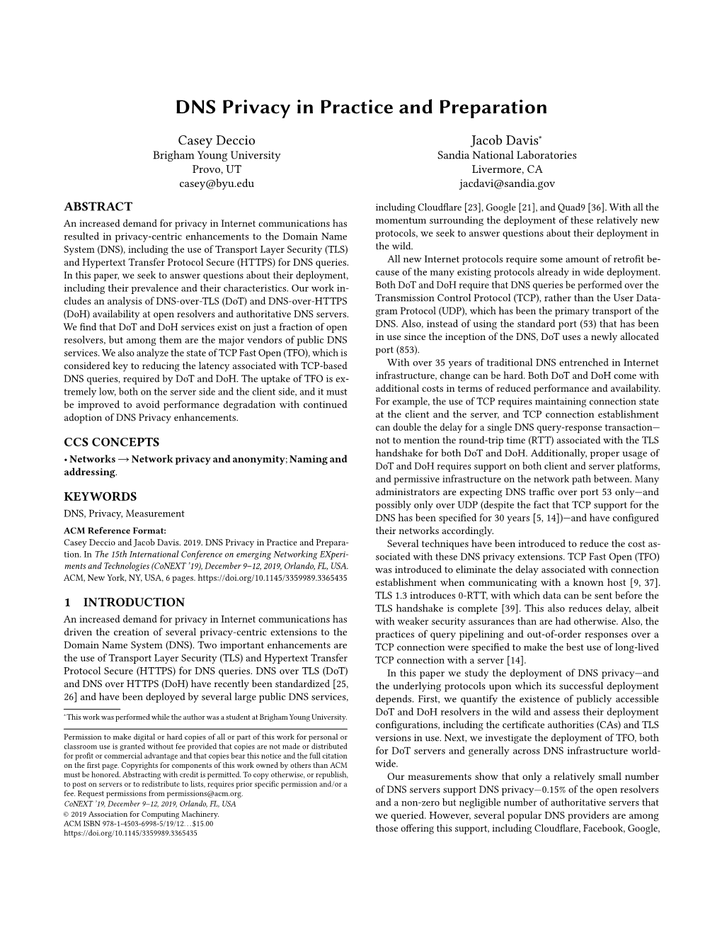 DNS Privacy in Practice and Preparation
