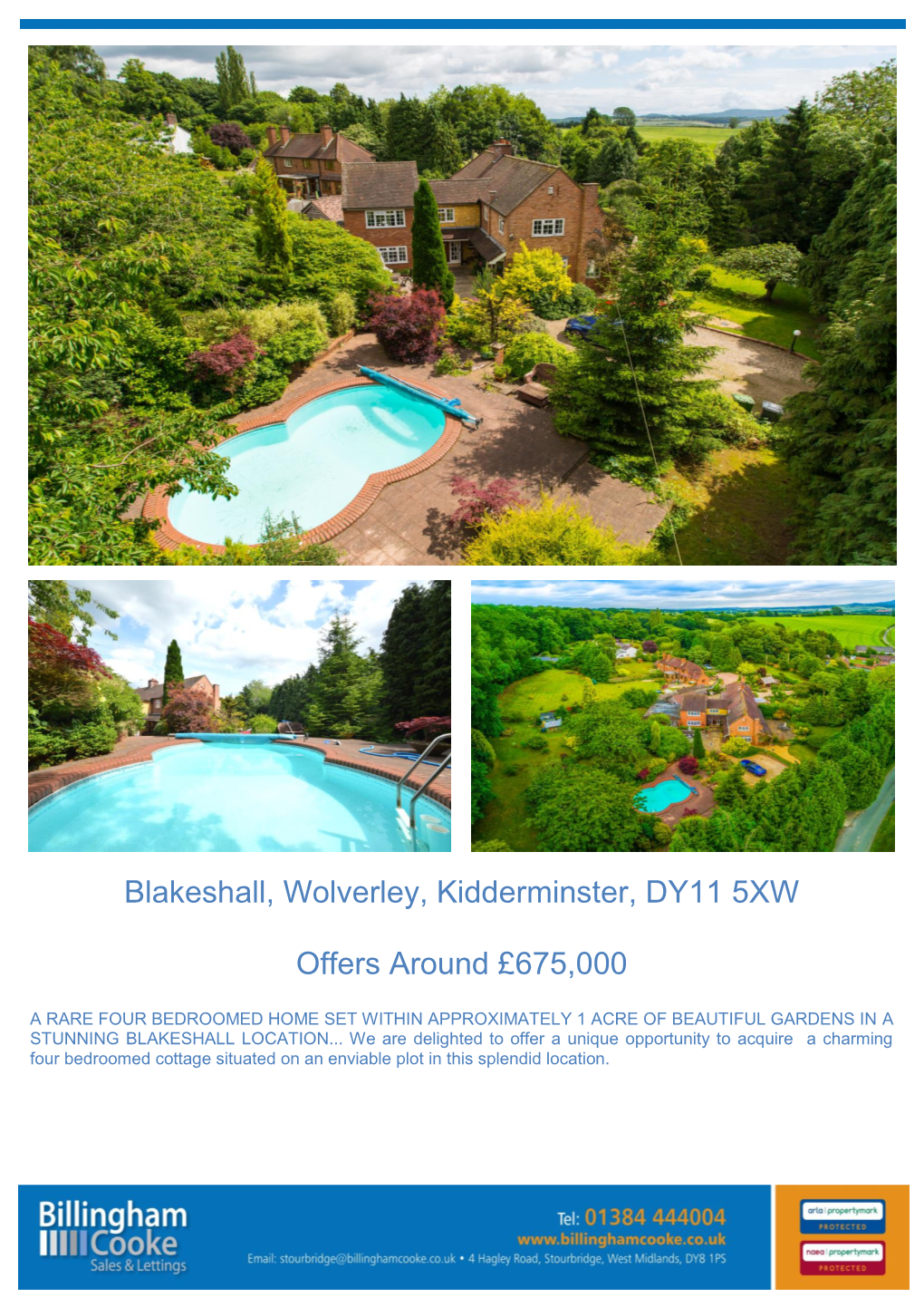 Blakeshall, Wolverley, Kidderminster, DY11 5XW Offers Around £675,000