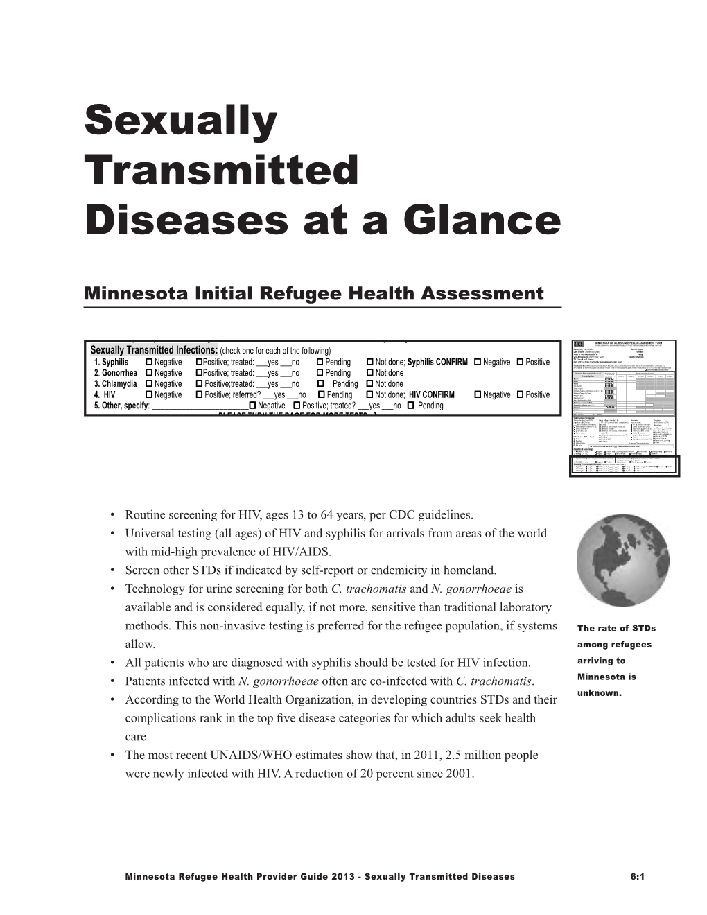Sexually Transmitted Diseases 6:1 Key Resources