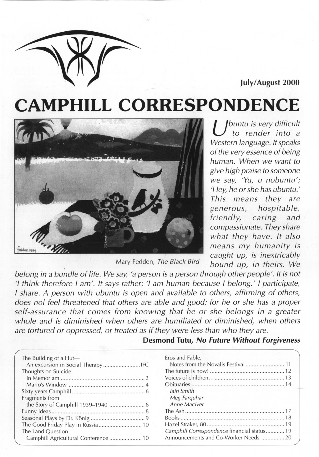 Camphill Correspondence July/August 2000