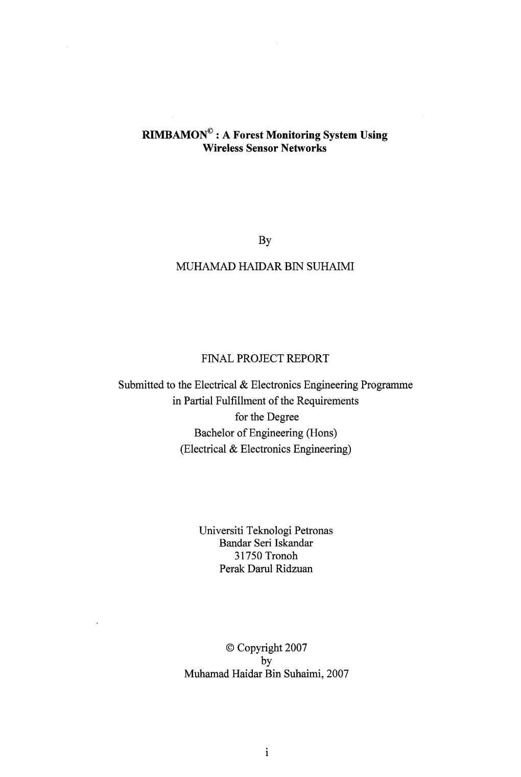 A Forest Monitoring System Using Wireless Sensor Networks