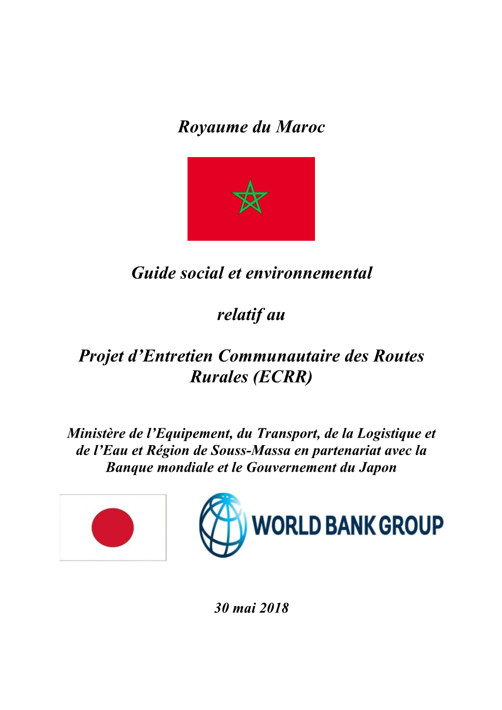 Royaume Du Maroc Guide Social Et Environnemental Relatif Au Projet D'entretien Communautaire Des Routes Rurales (ECRR)