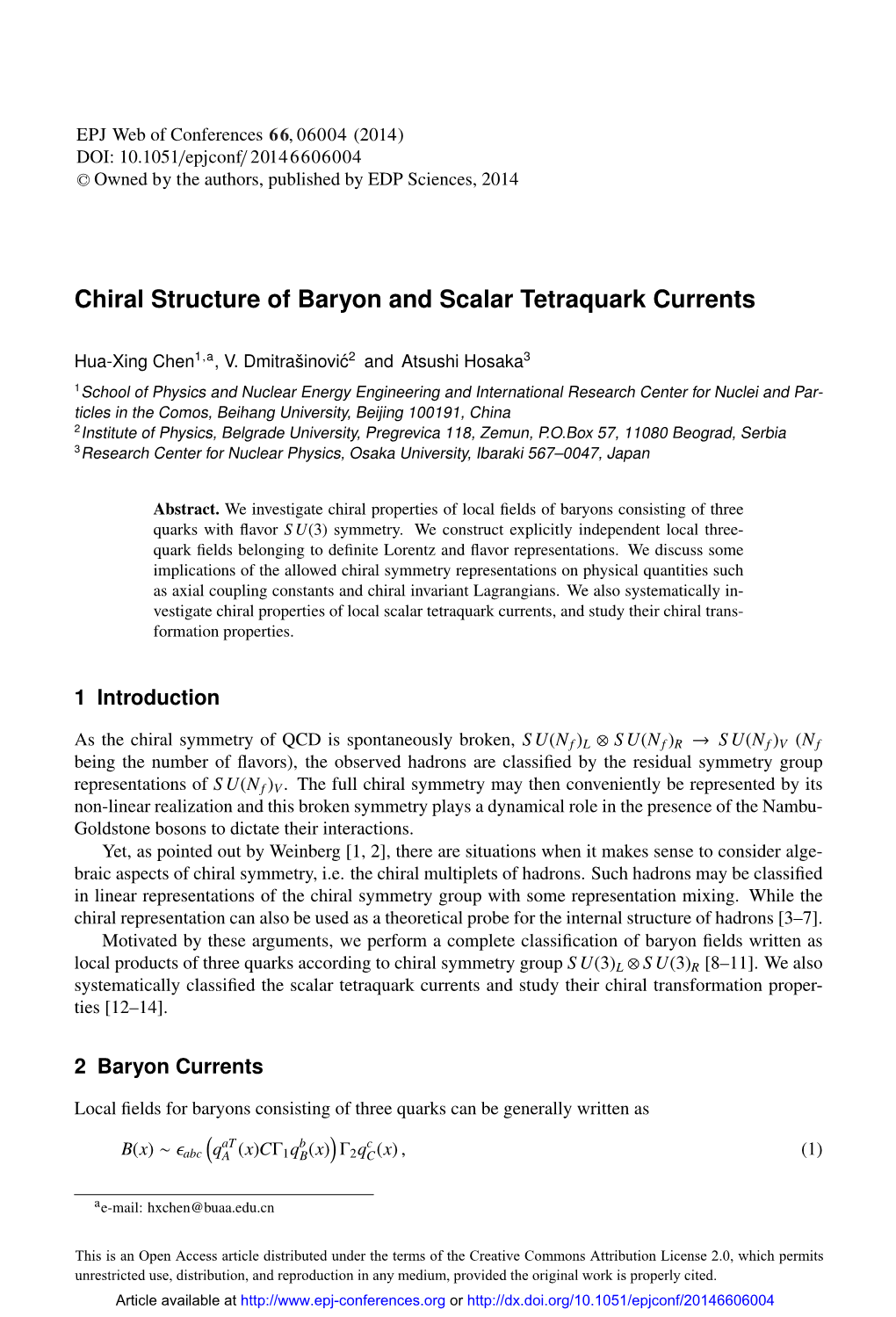 Chiral Structure of Baryon and Scalar Tetraquark Currents