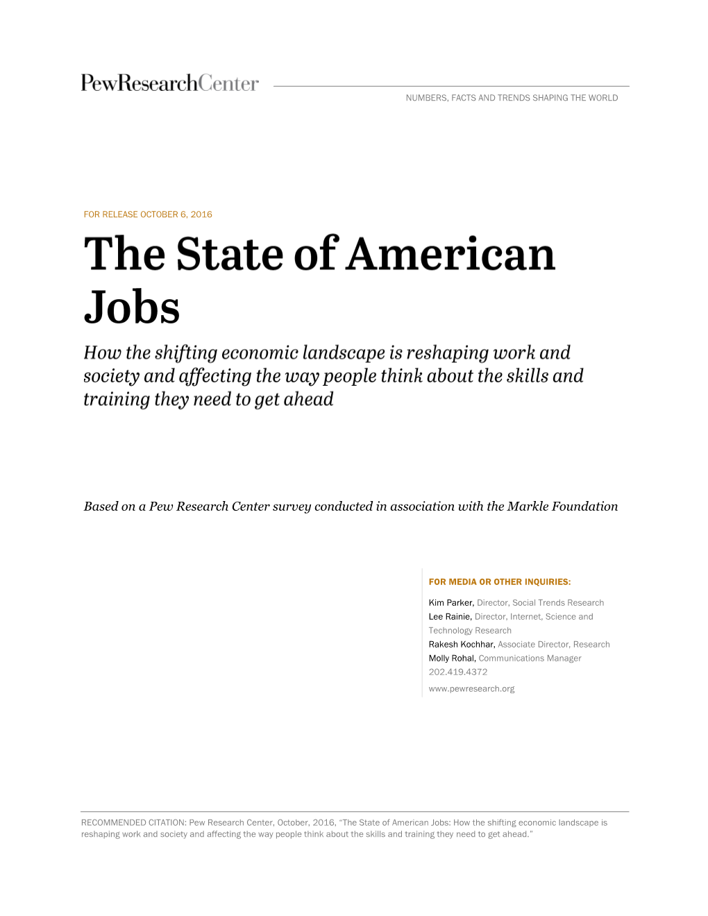 The State of American Jobs