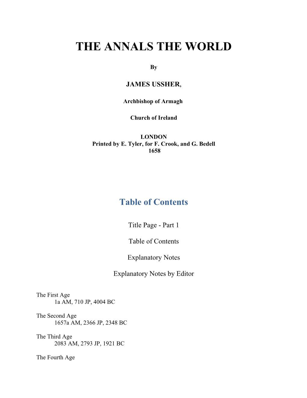 The Annals the World