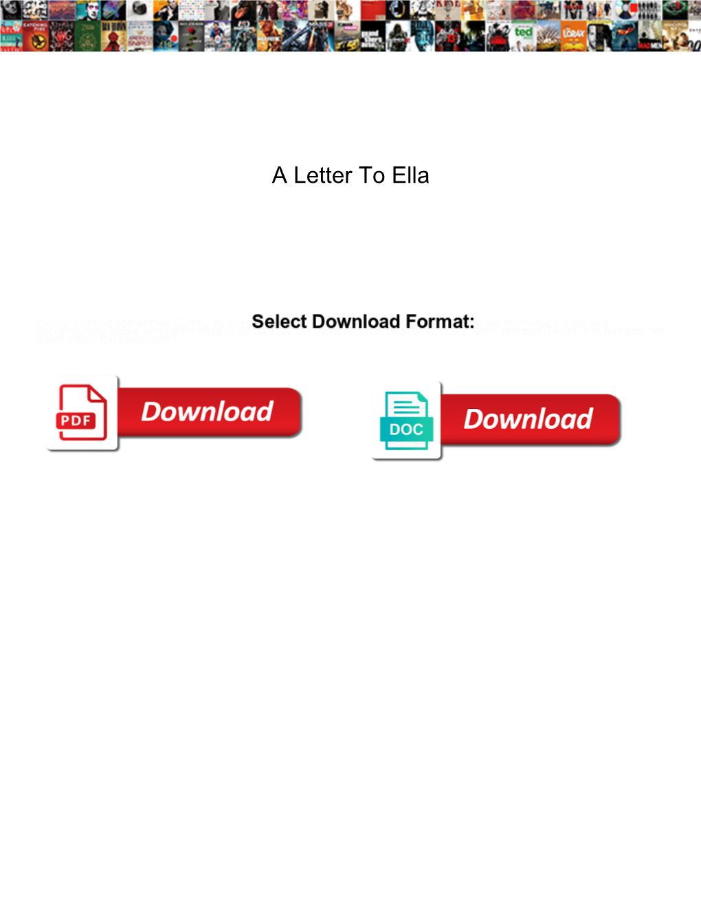 A Letter to Ella