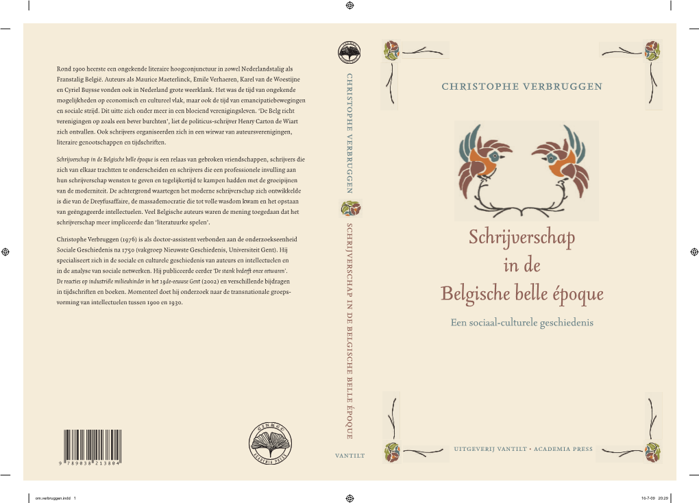 Schrijverschap in De Belgische Belle Époque