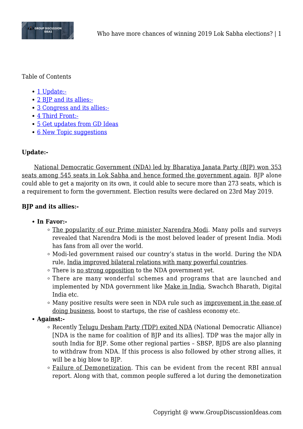 Who Have More Chances of Winning 2019 Lok Sabha Elections? | 1