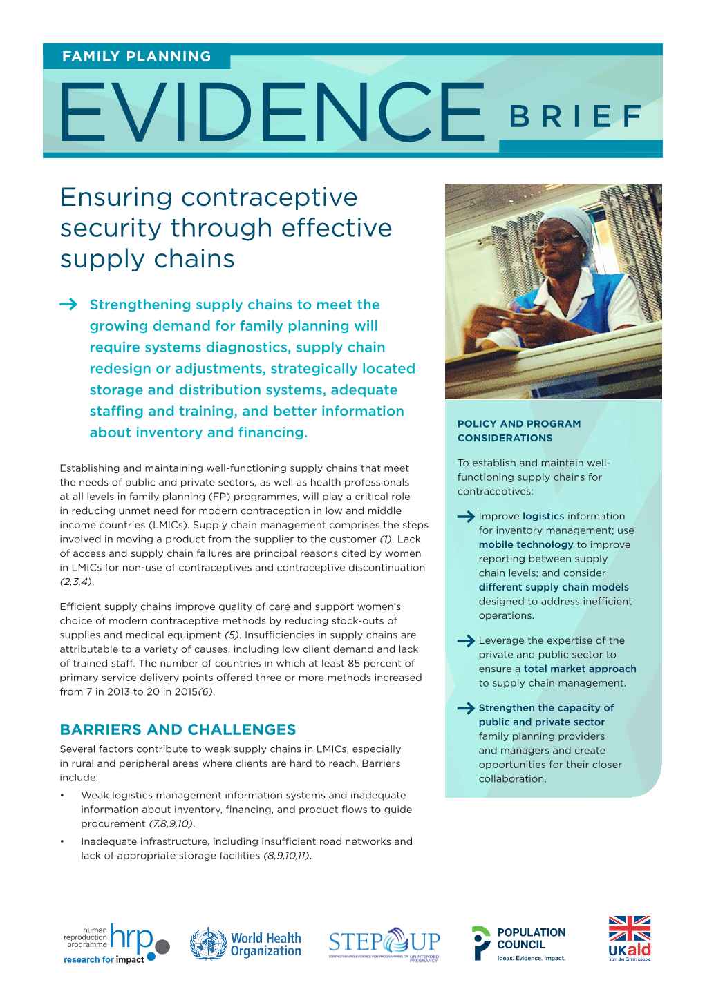 Ensuring Contraceptive Security Through Effective Supply Chains