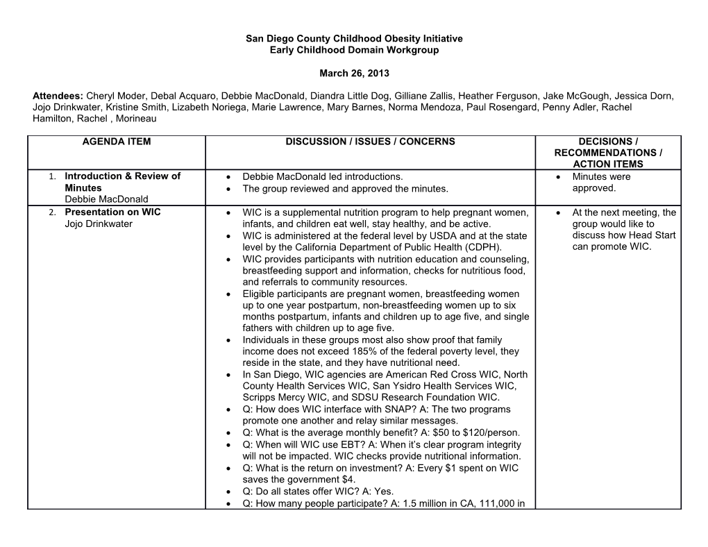 San Diego County Childhood Obesity Initiative