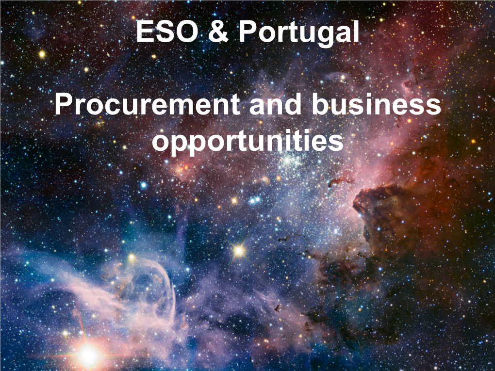 ESO & Portugal Procurement and Business Opportunities