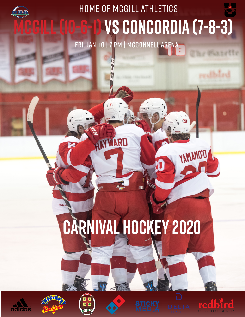Mcgill (10-6-1) Vs Concordia (7-8-3) Carnival Hockey 2020