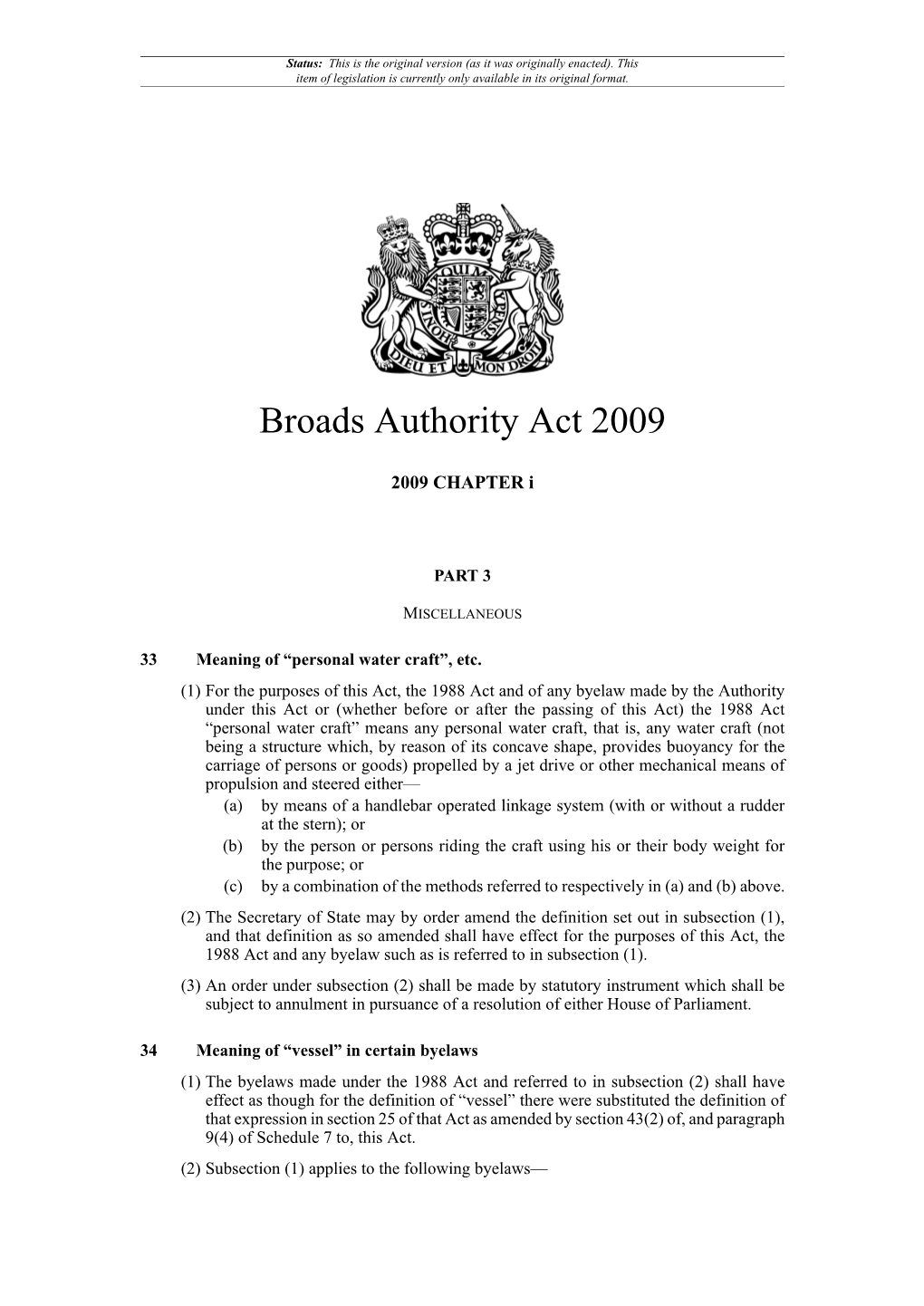 Broads Authority Act 2009