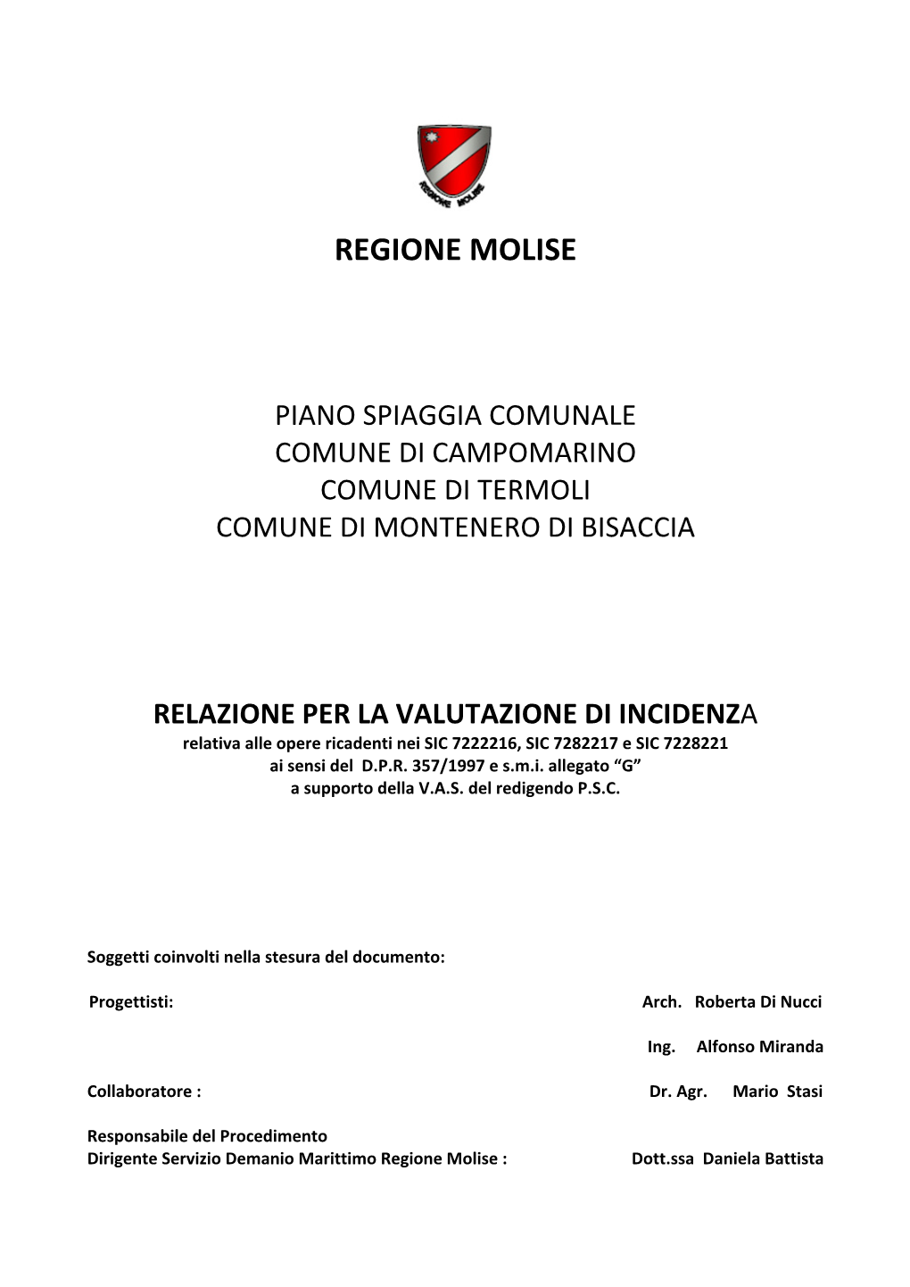 Piano Spiaggia Comunale Comune Di Campomarino Comune Di Termoli Comune Di Montenero Di Bisaccia