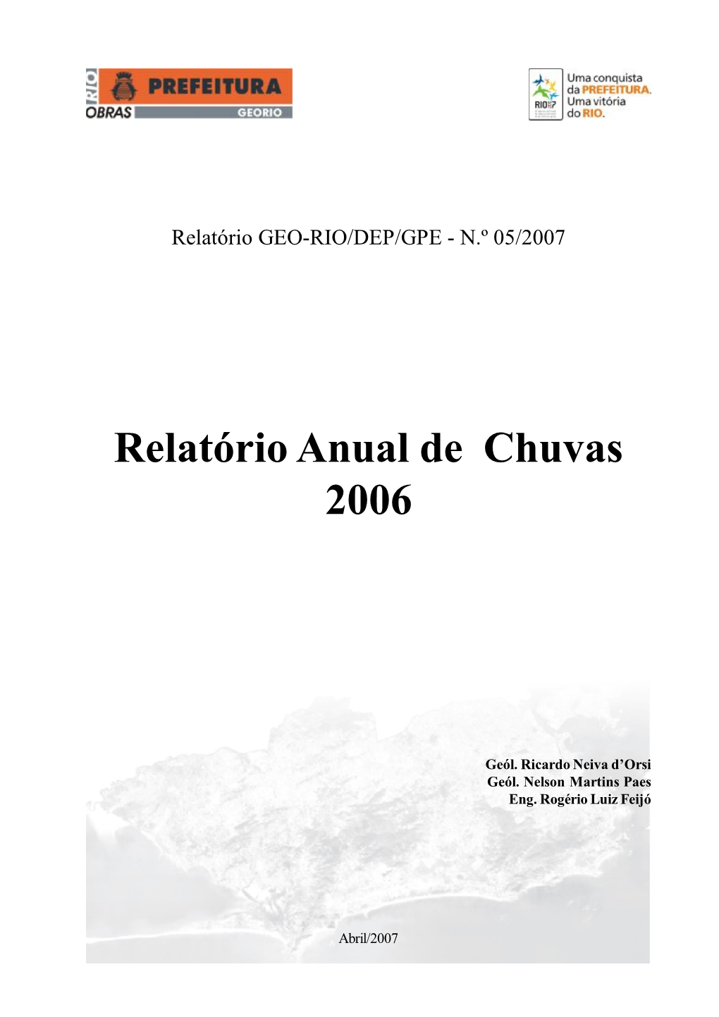 Relatório Anual De Chuvas 2006