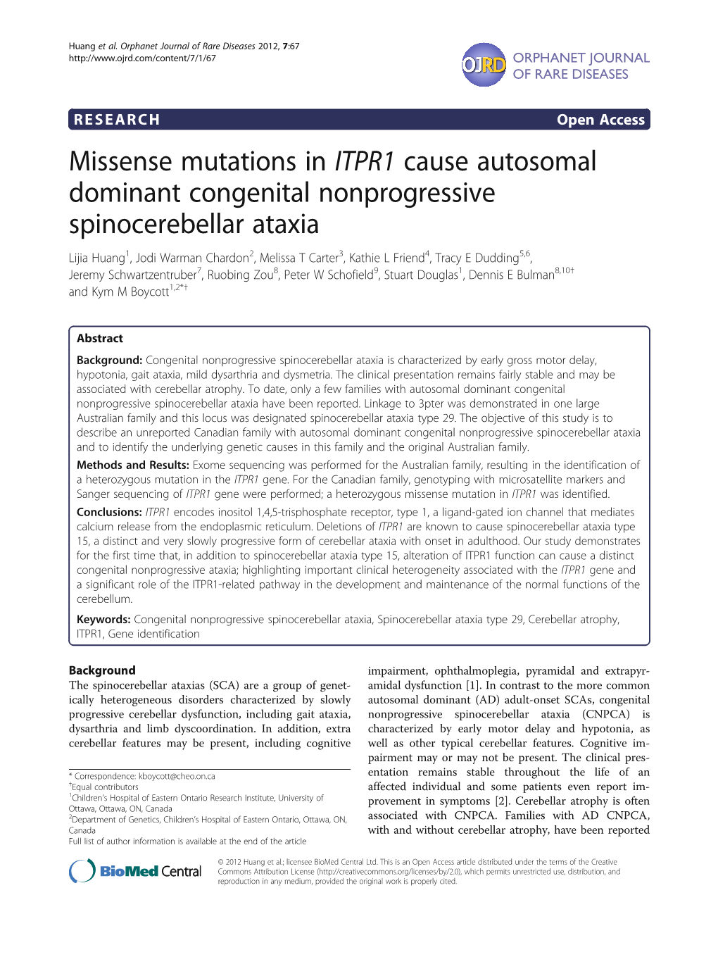 Missense Mutations in ITPR1 Cause Autosomal Dominant Congenital