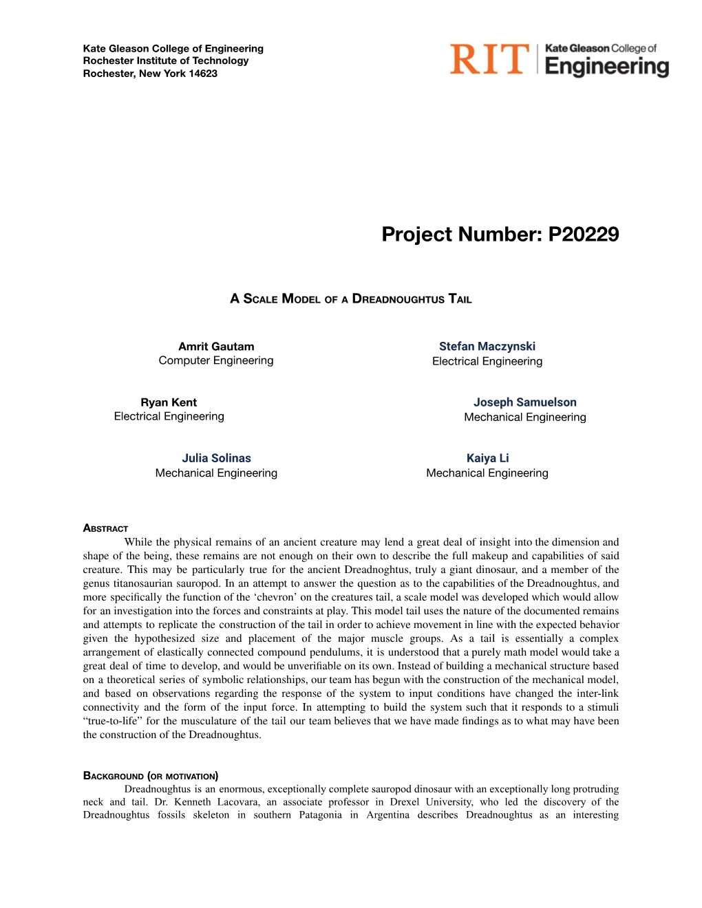 Project Number: P20229