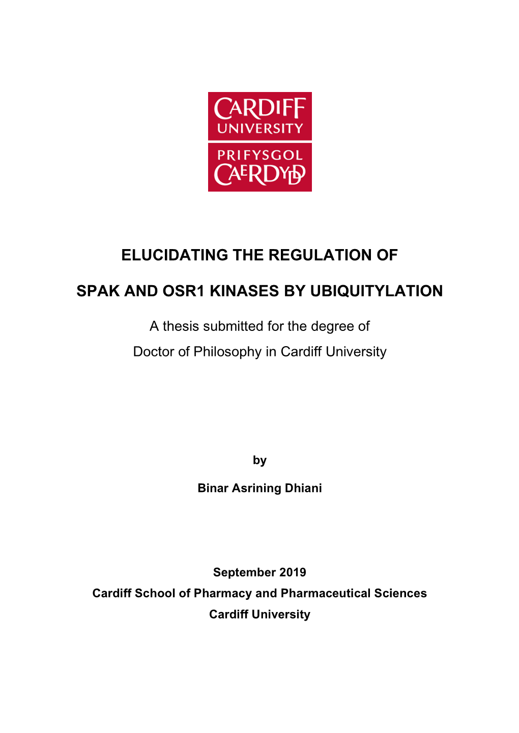 Elucidating the Regulation of Spak and Osr1 Kinases By