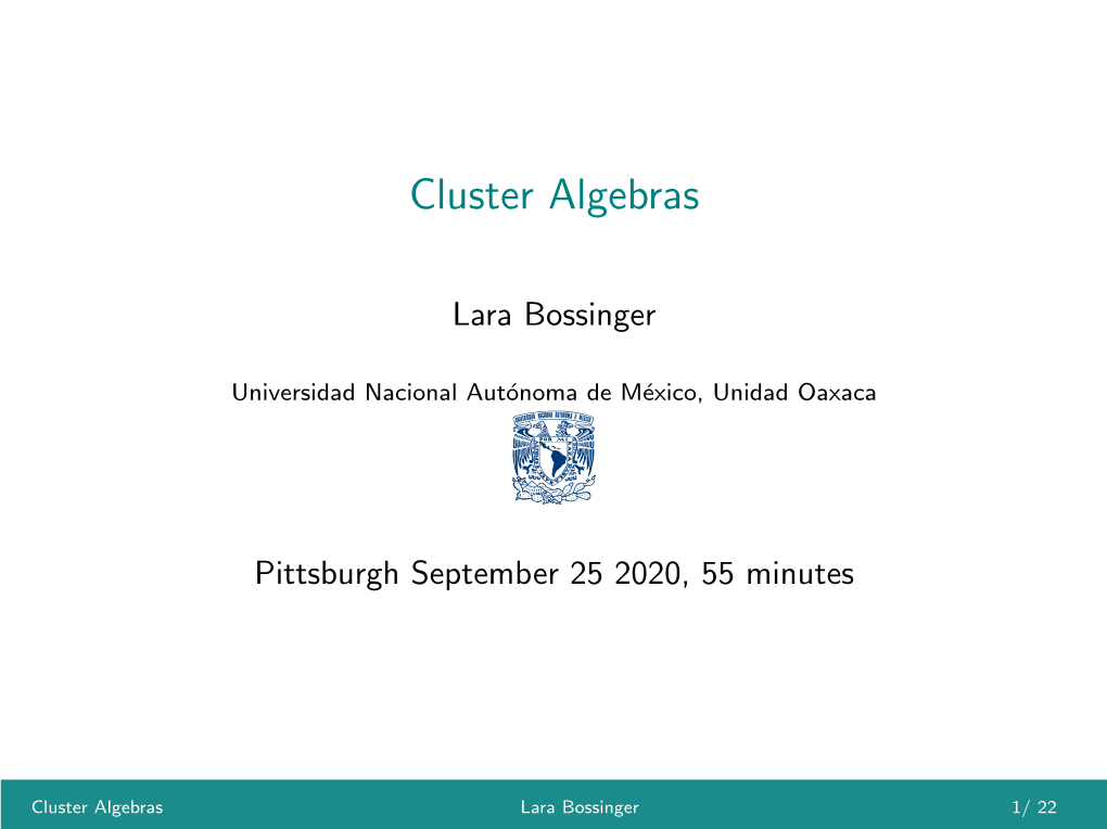 Cluster Algebras