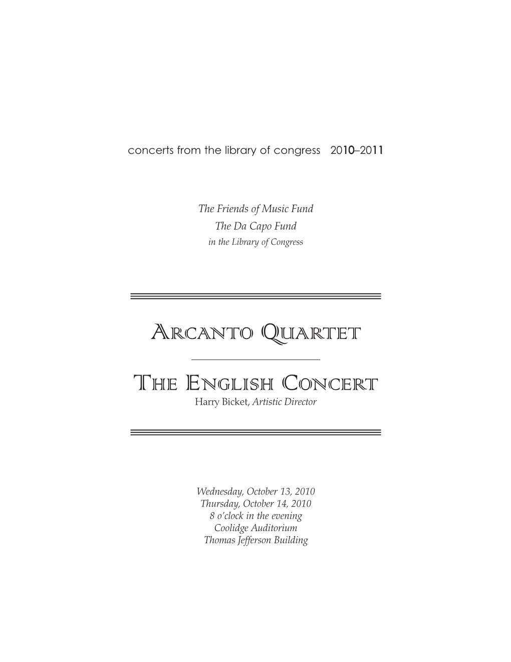 Arcanto Quartet the English Concert