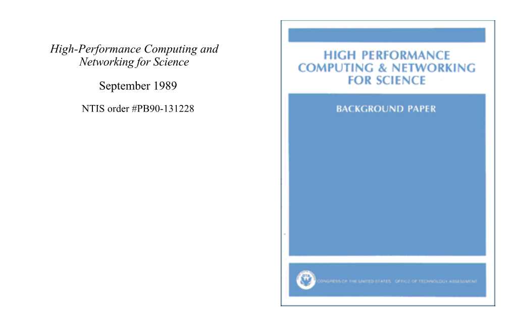 High Performance Computing and Networking for Science