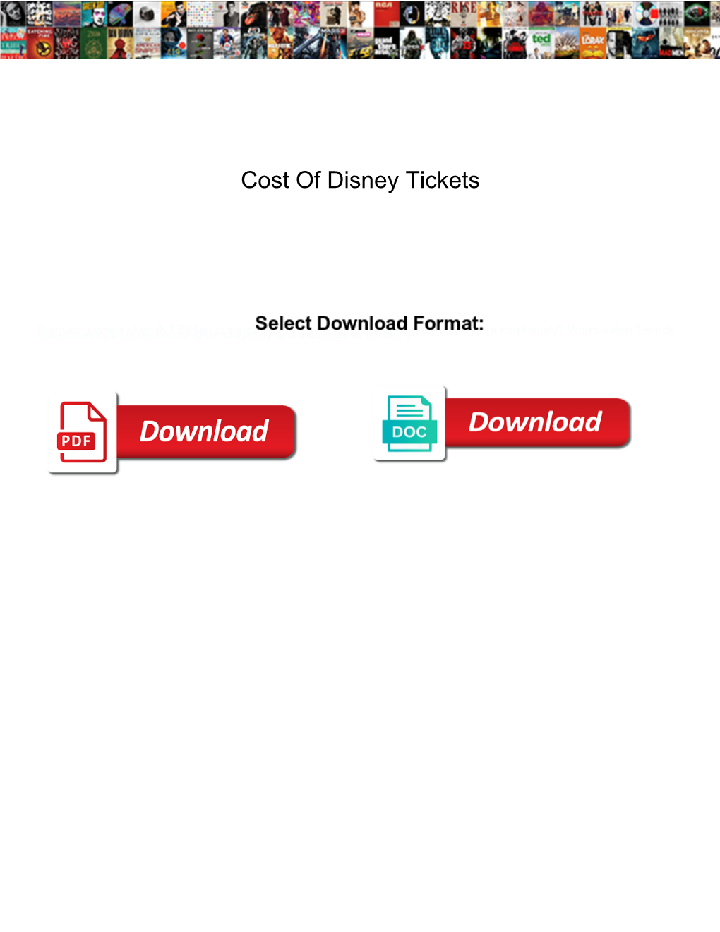 Cost of Disney Tickets