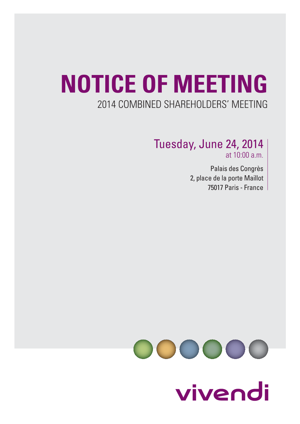 Download the Shareholders' Meeting Notice