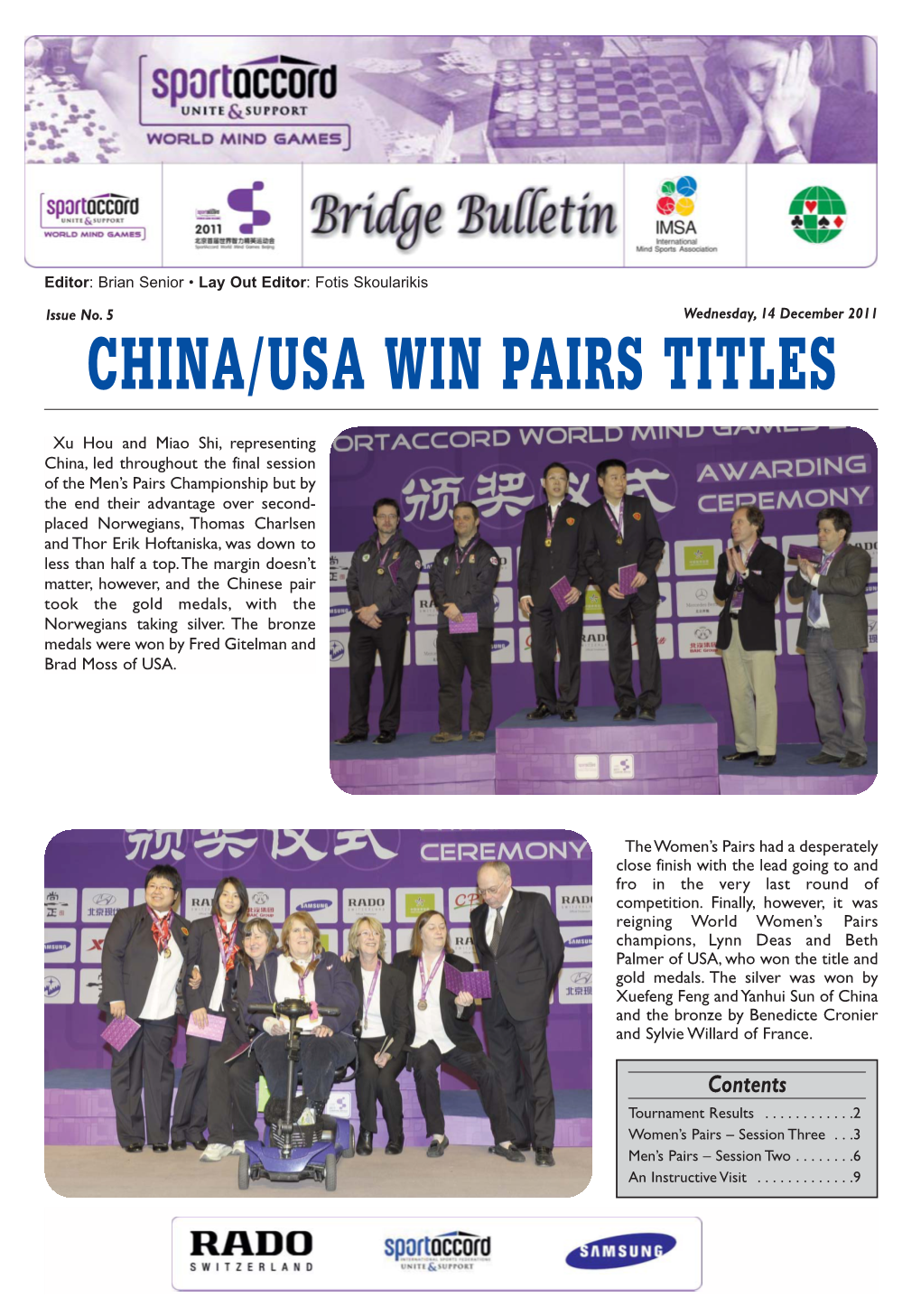 China/Usa Win Pairs Titles