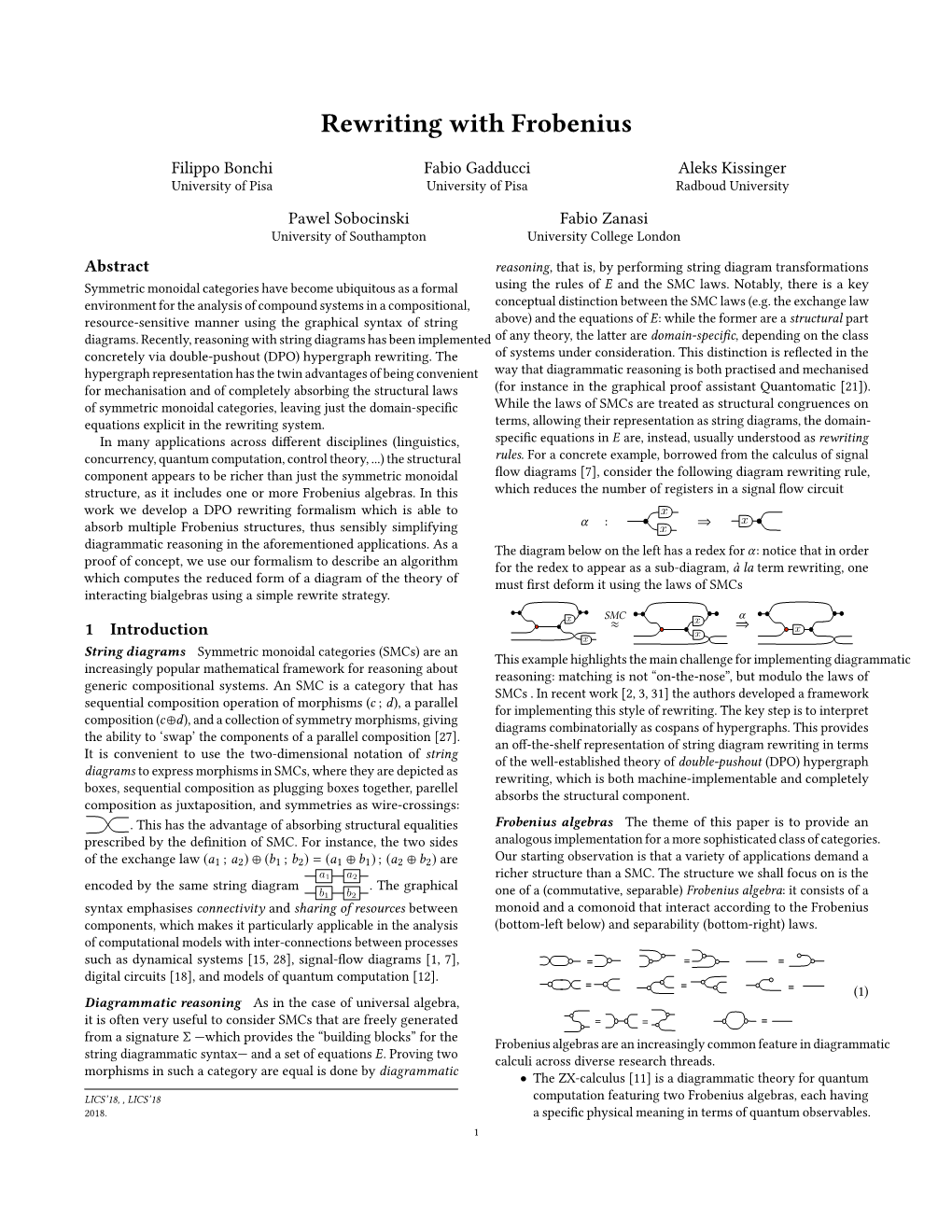 Rewriting with Frobenius