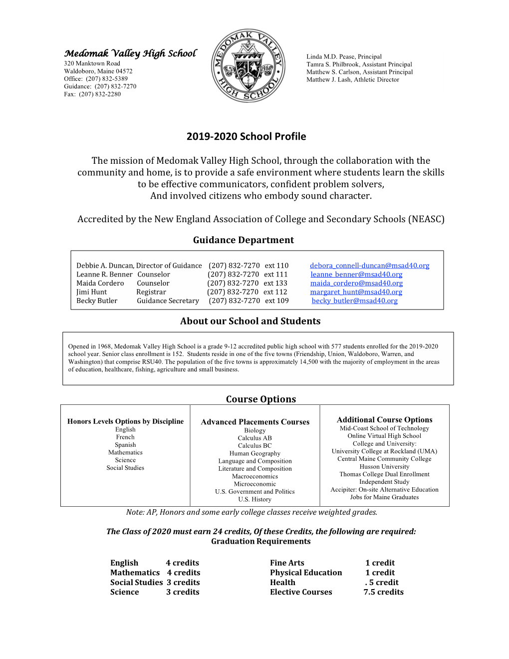 2019-2020 School Profile