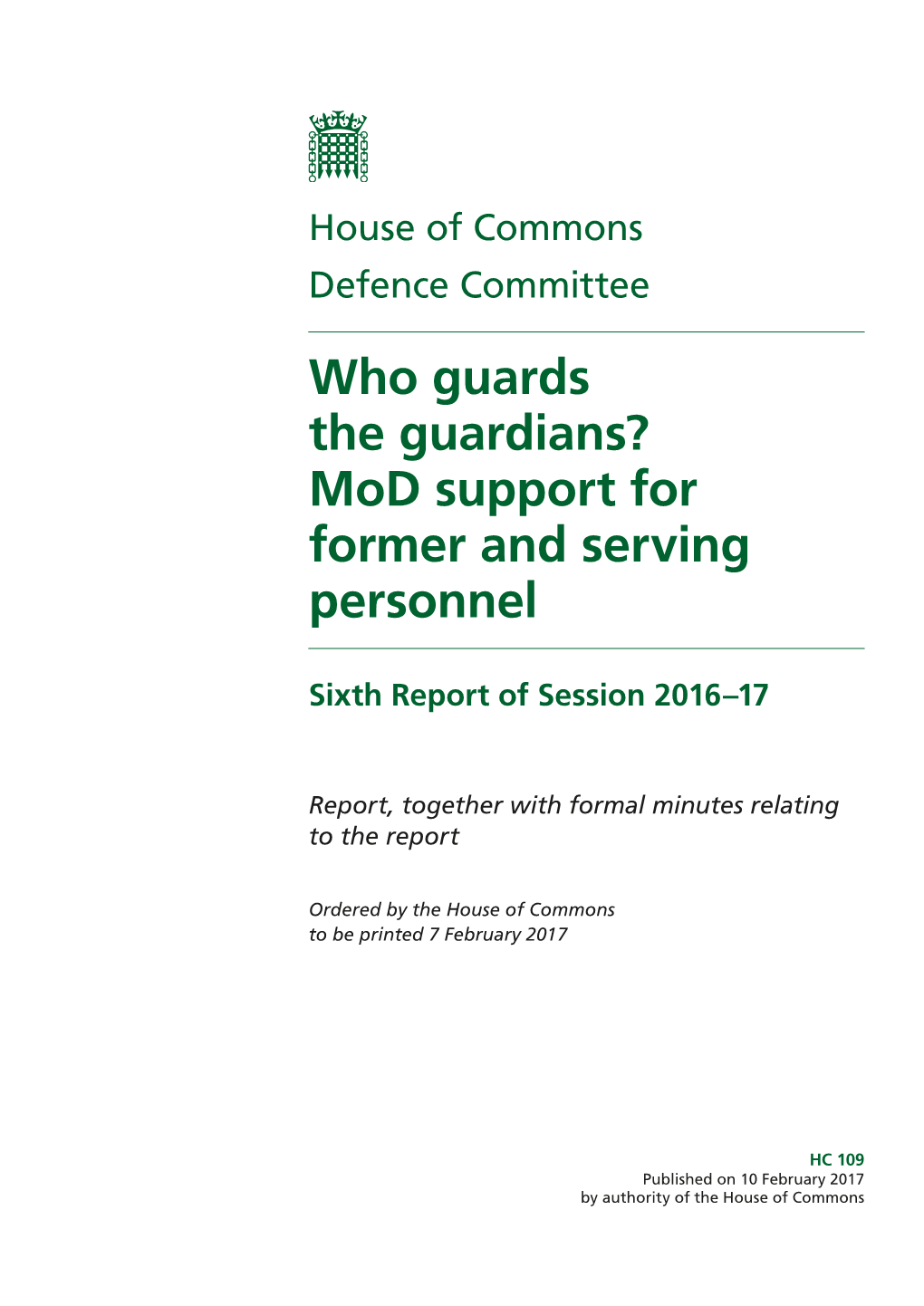 Mod Support for Former and Serving Personnel