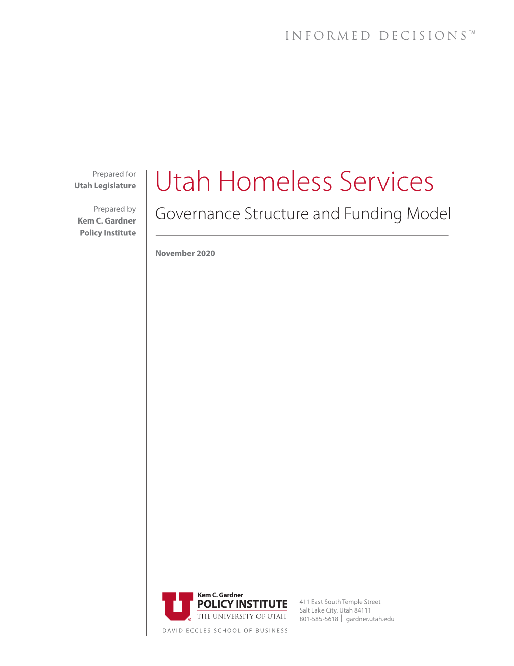 Utah Homeless Report 2020