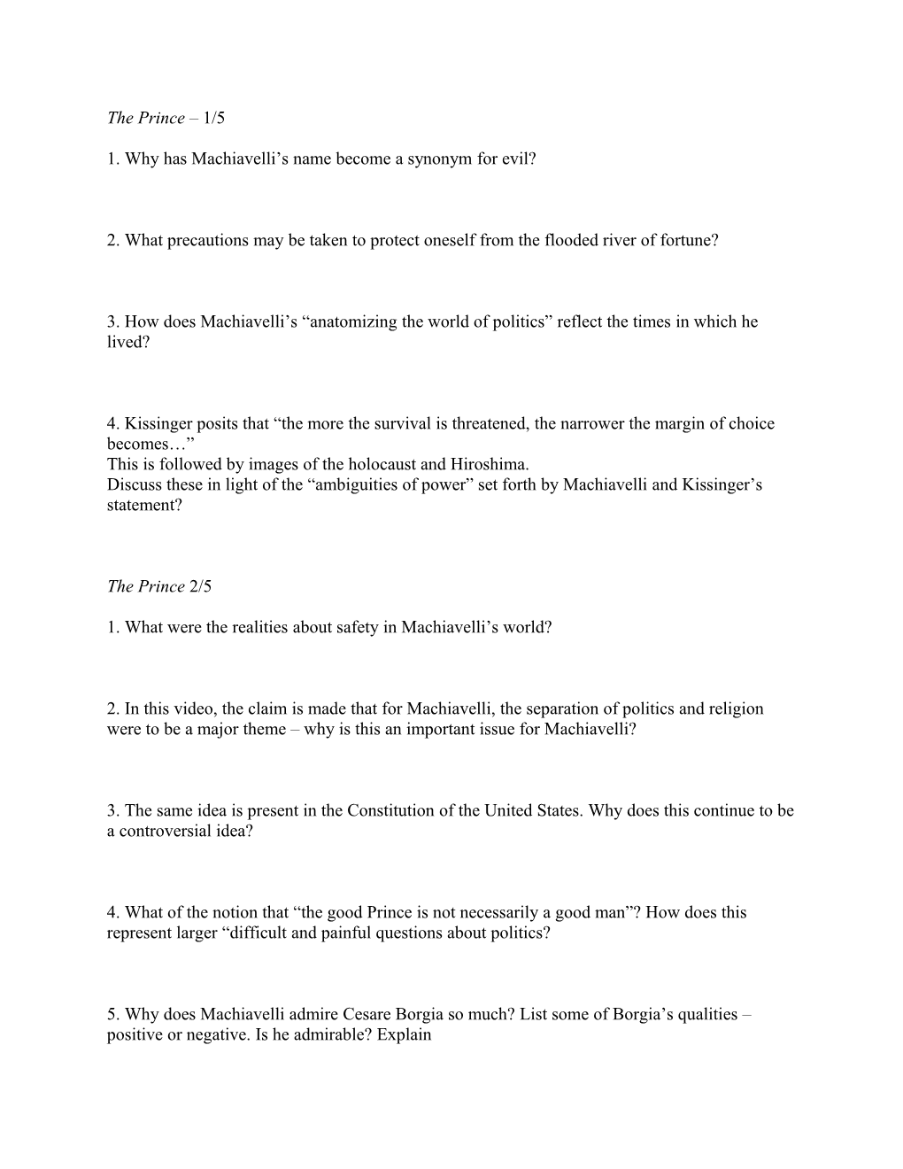 1. Why Has Machiavelli S Name Become a Synonym for Evil?