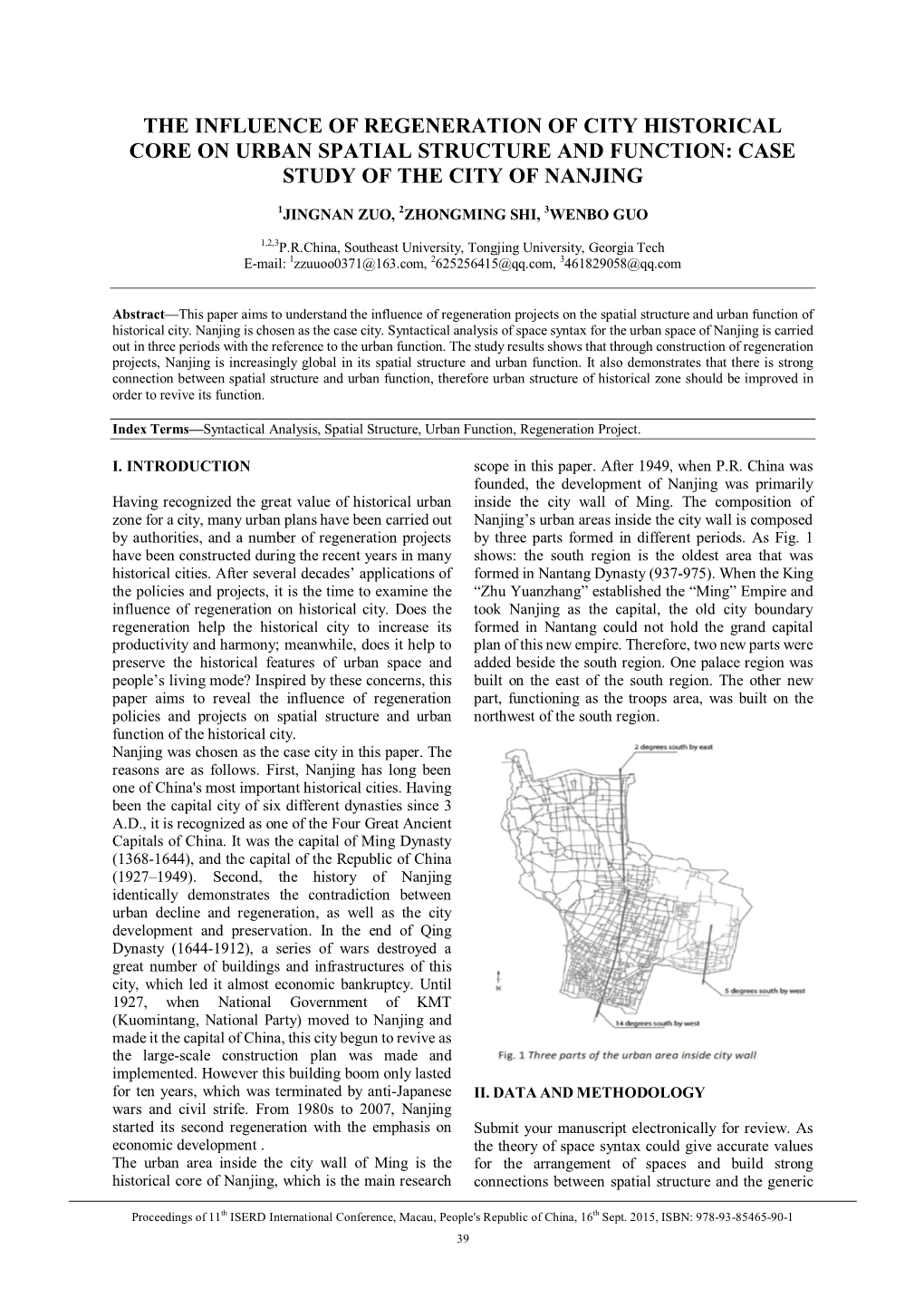 The Influence of Regeneration of City Historical Core on Urban Spatial Structure and Function: Case Study of the City of Nanjing