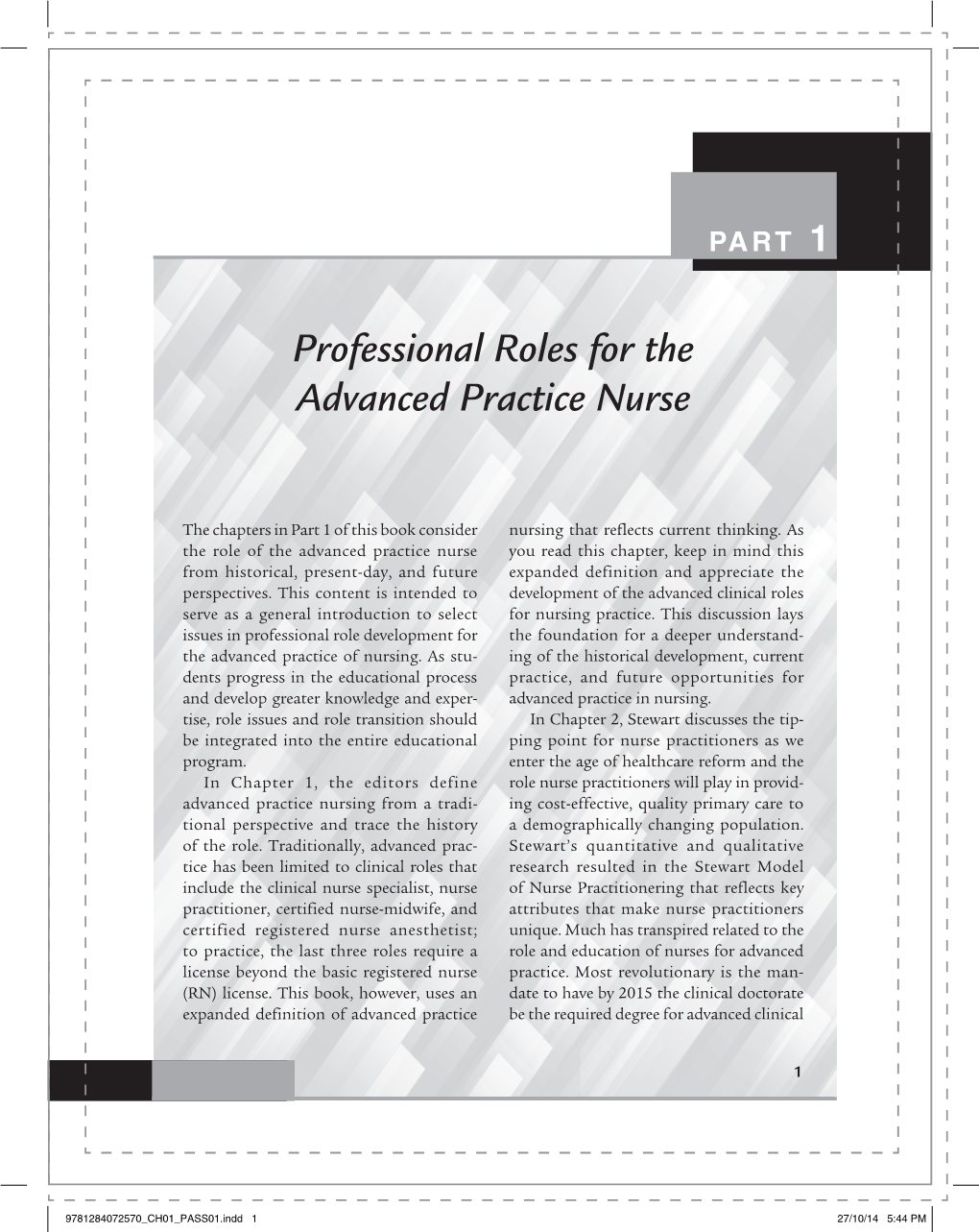 Professional Roles for the Advanced Practice Nurse