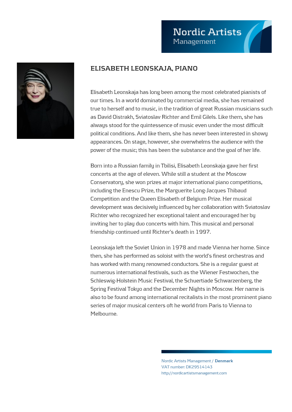 Elisabeth Leonskaja, Piano