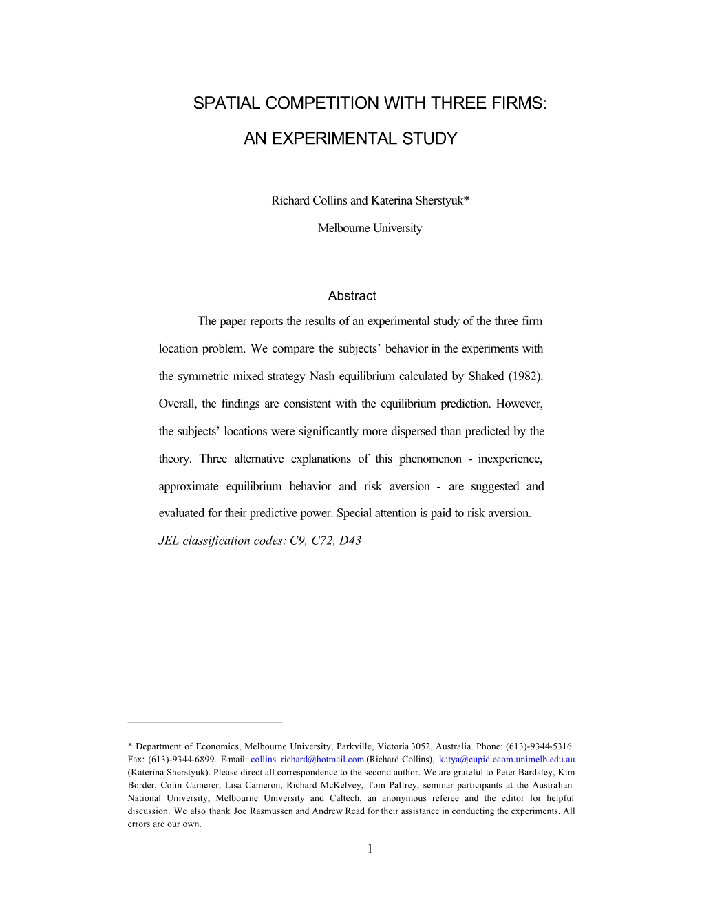 Spatial Competition with Three Firms