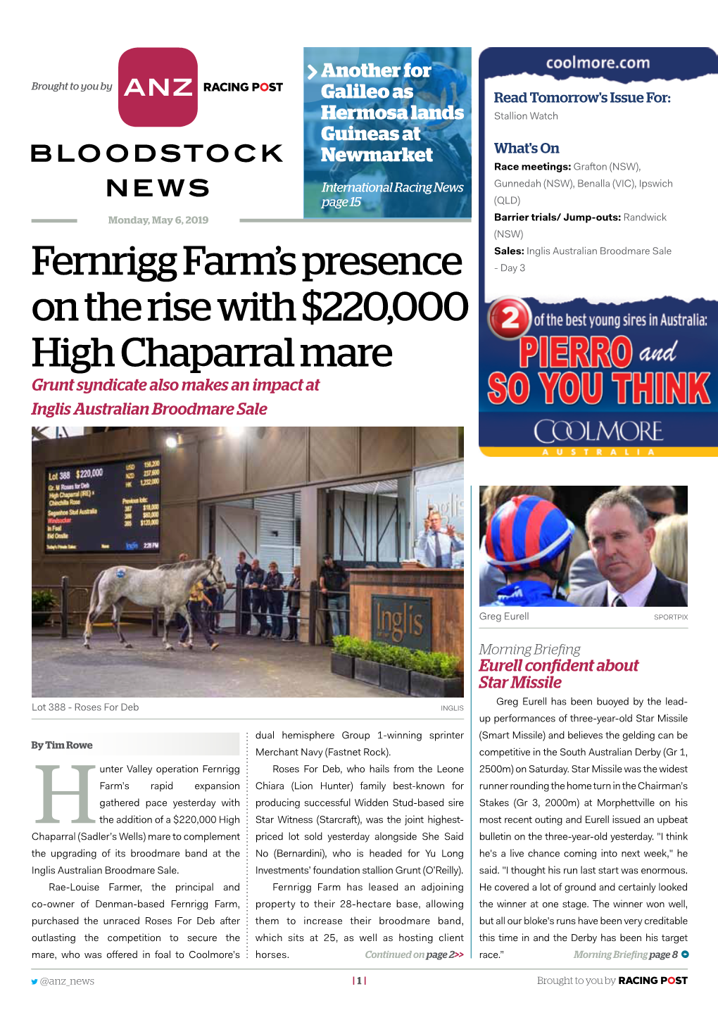 Fernrigg Farm's Presence on the Rise with $220,000 High Chaparral Mare
