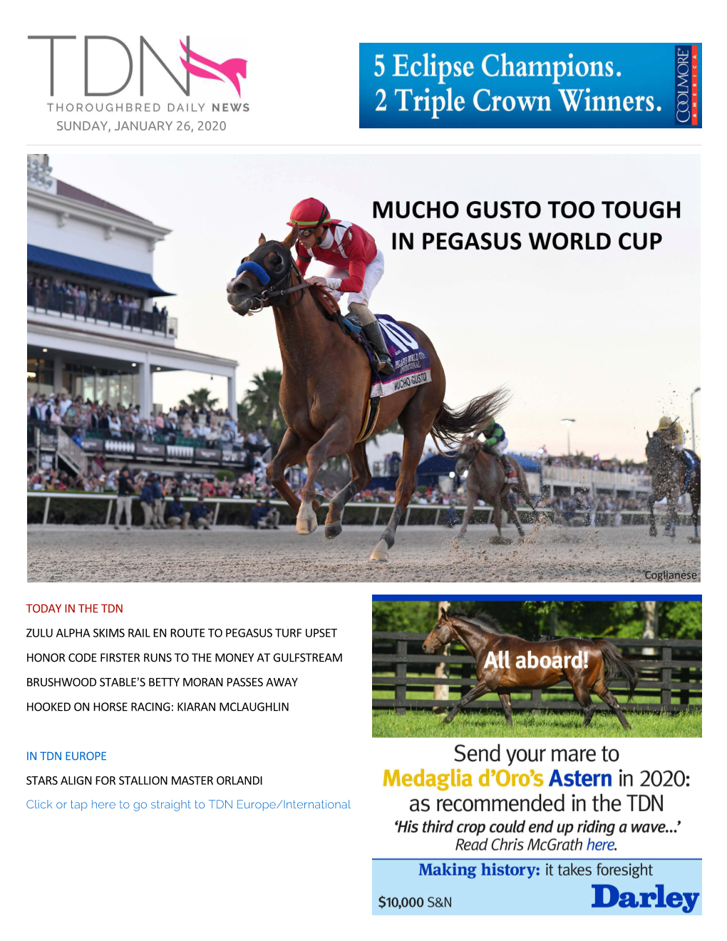 Sunday, January 26, 2020 Today in the Tdn Zulu Alpha Skims