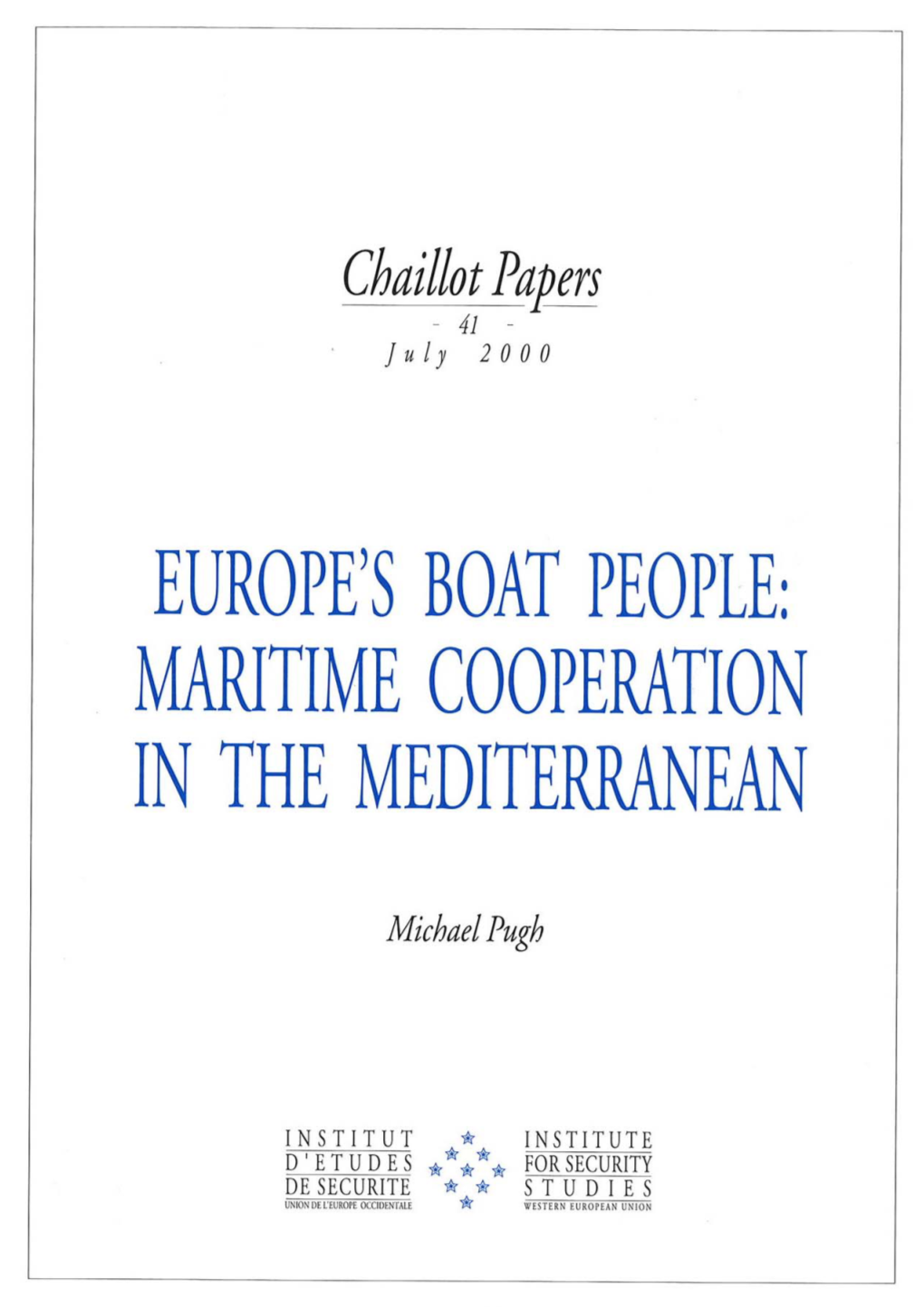 Europe's Boat People: Maritime Cooperation in the Mediterranean