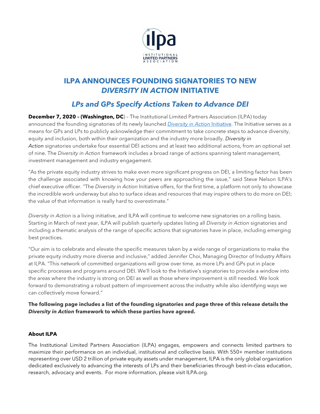 ILPA-Diversity-In-Action-Signatories