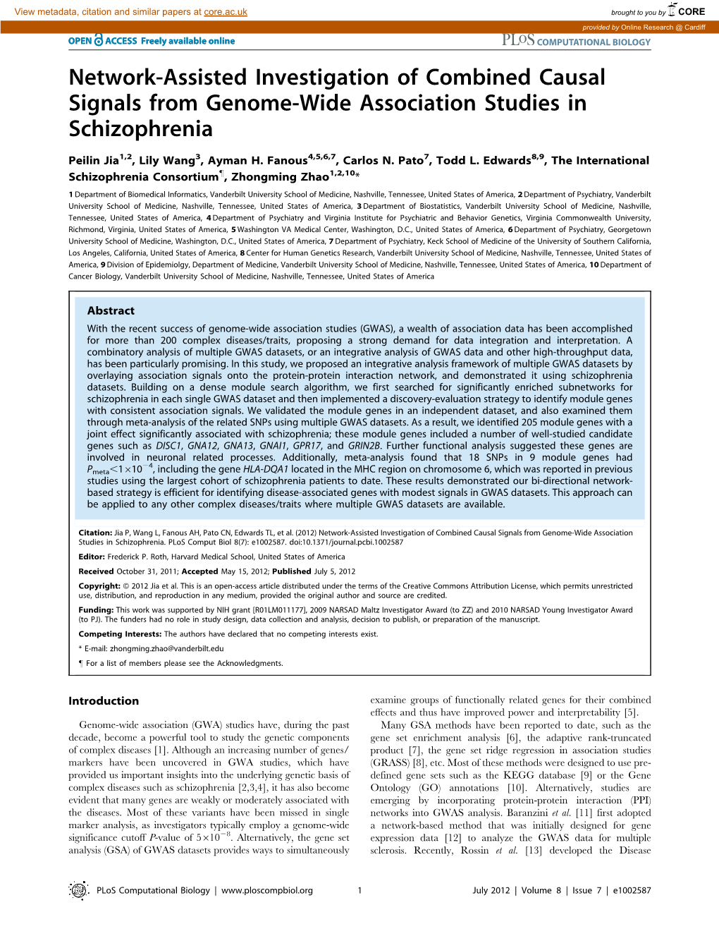 Downloaded Case Control Study of Schizophrenia (ICCSS) Sample [27]